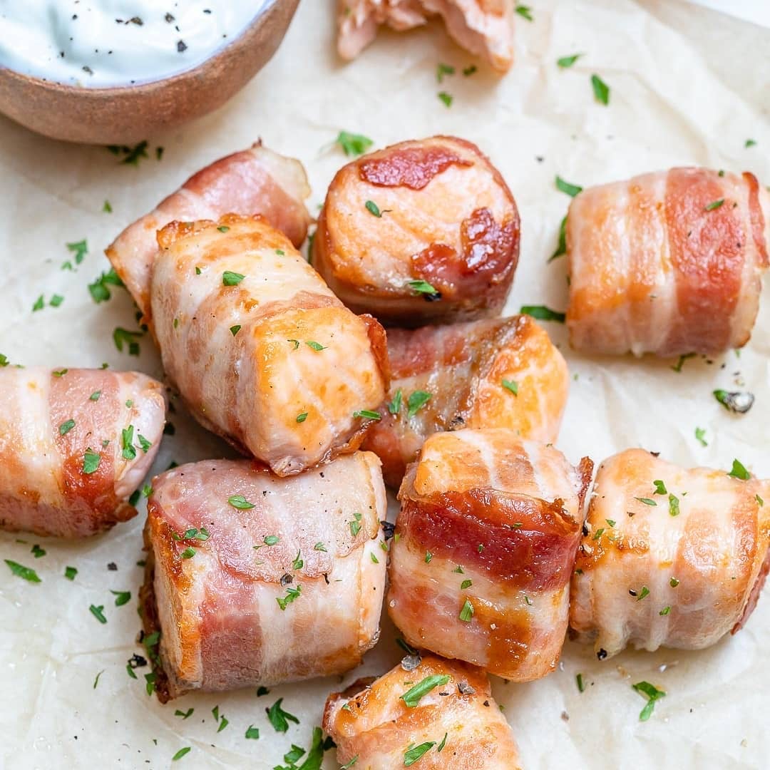 3 Ingredients Bacon-Wrapped Salmon Bites, Restaurant-Quality Appetizer..