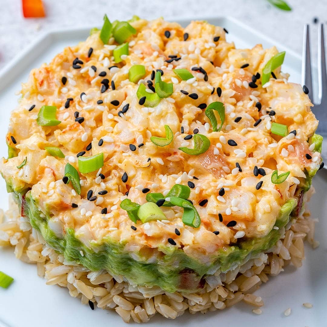 Shrimp Sushi Stacks With Avocado, 1 Of The Healthiest and Delicious.