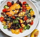 How To Make Grilled Peach Quinoa Salad With Balsamic.